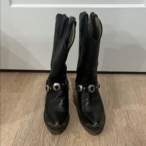 Durango Black Cowboy Boots with Silver Accents